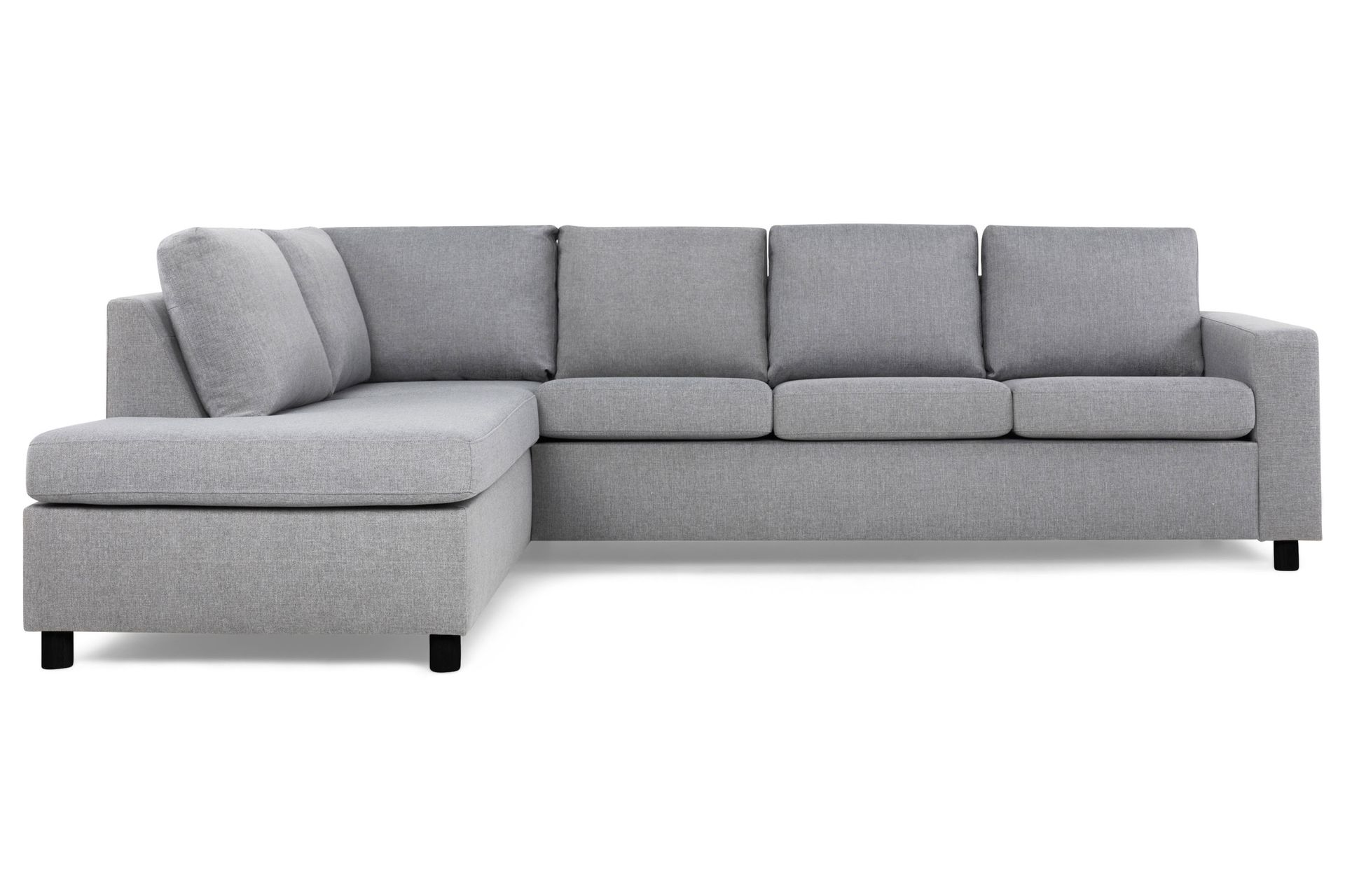 Crazy 4-seters Venstrevendt L-formet Sjeselongsofa i Stoff - Grå - Møbler - Sofaer - Sofa med sjeselong