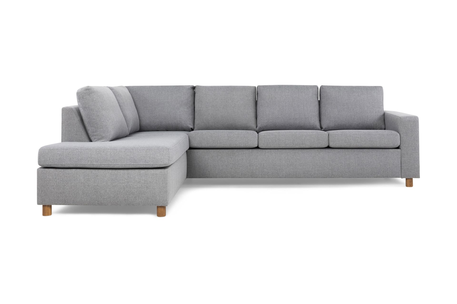 Crazy 4-seters Venstrevendt L-formet Sjeselongsofa i Stoff - Grå - Møbler - Sofaer - Sofa med sjeselong