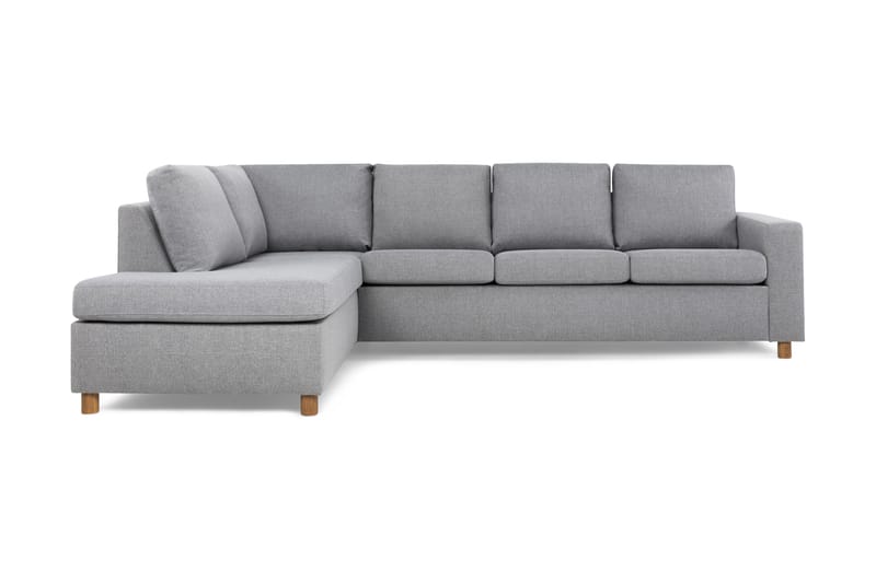 Crazy 4-seters Venstrevendt L-formet Sjeselongsofa i Stoff - Grå - Møbler - Sofaer - Sofa med sjeselong