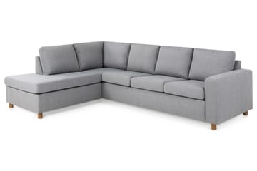 Crazy 4-seters Venstrevendt L-formet Sjeselongsofa i Stoff - Grå - Møbler - Sofaer - Sofa med sjeselong
