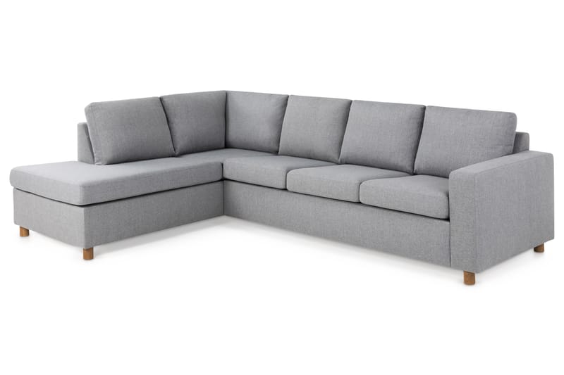 Crazy 4-seters Venstrevendt L-formet Sjeselongsofa i Stoff - Grå - Møbler - Sofaer - Sofa med sjeselong