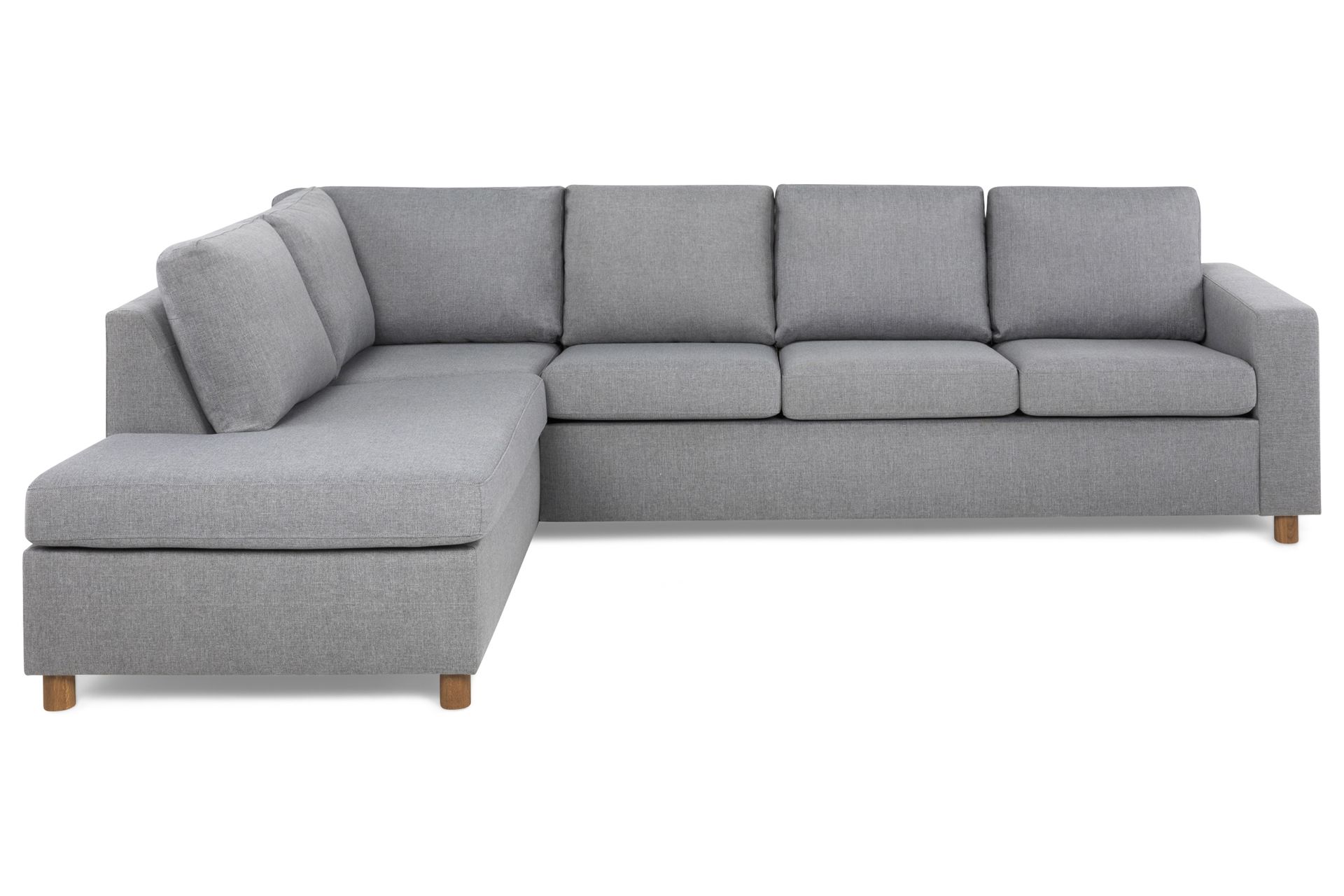 Crazy 4-seters Venstrevendt L-formet Sjeselongsofa i Stoff - Grå - Møbler - Sofaer - Sofa med sjeselong