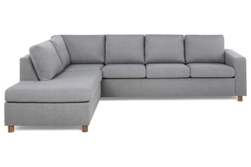 Crazy 4-seters Venstrevendt L-formet Sjeselongsofa i Stoff - Grå - Møbler - Sofaer - Sofa med sjeselong