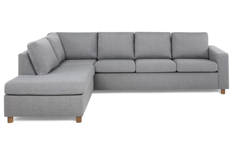 Crazy 4-seters Venstrevendt L-formet Sjeselongsofa i Stoff - Grå - Møbler - Sofaer - Sofa med sjeselong