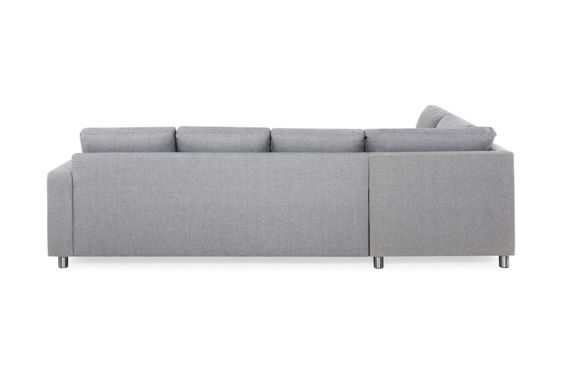 Crazy 4-seters Venstrevendt L-formet Sjeselongsofa i Stoff - Grå - Møbler - Sofaer - Sofa med sjeselong