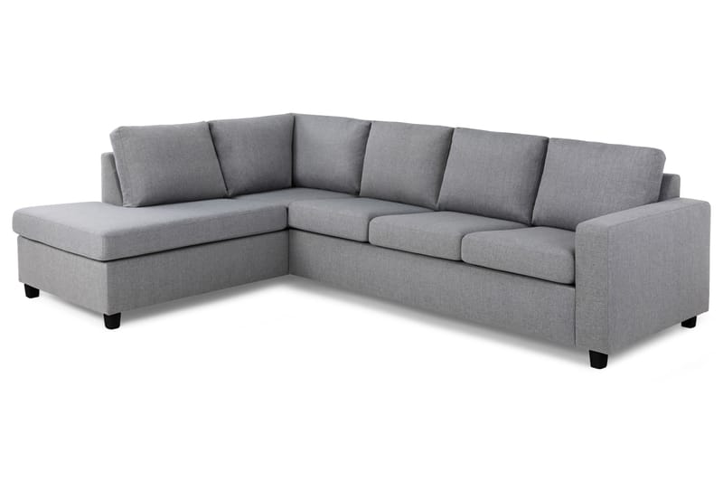 Crazy 4-seters Venstrevendt L-formet Sjeselongsofa i Stoff - Grå - Møbler - Sofaer - Sofa med sjeselong