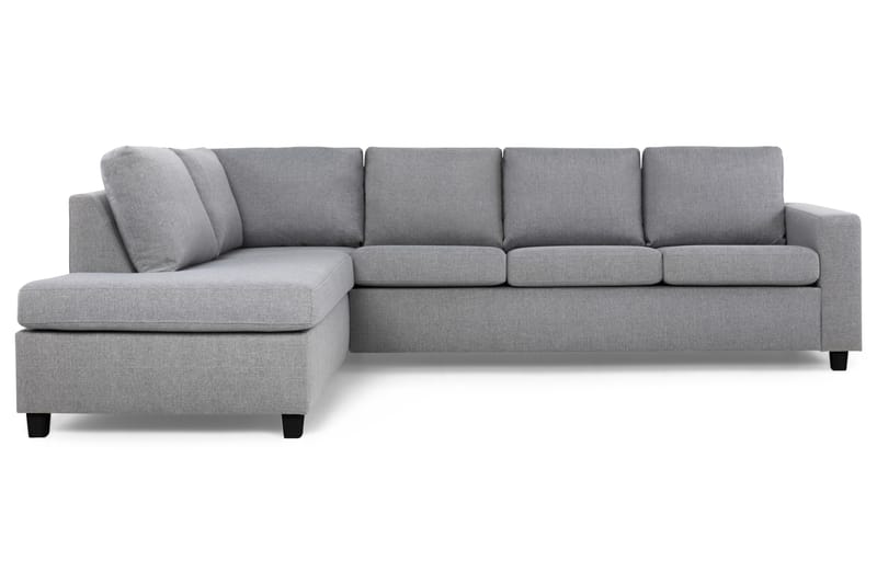 Crazy 4-seters Venstrevendt L-formet Sjeselongsofa i Stoff - Grå - Møbler - Sofaer - Sofa med sjeselong