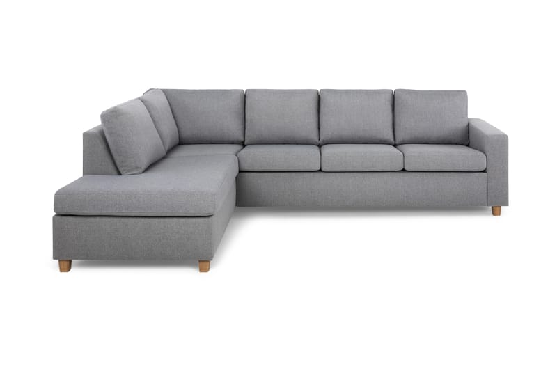 Crazy 4-seters Venstrevendt L-formet Sjeselongsofa i Stoff - Grå - Møbler - Sofaer - Sofa med sjeselong