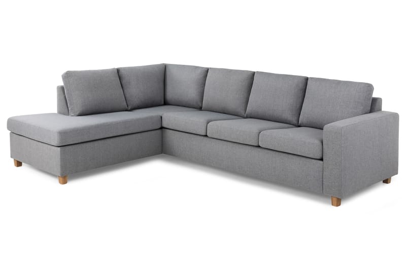 Crazy 4-seters Venstrevendt L-formet Sjeselongsofa i Stoff - Grå - Møbler - Sofaer - Sofa med sjeselong