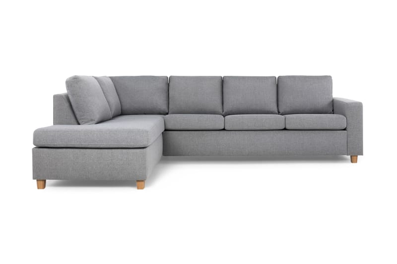 Crazy 4-seters Venstrevendt L-formet Sjeselongsofa i Stoff - Grå - Møbler - Sofaer - Sofa med sjeselong