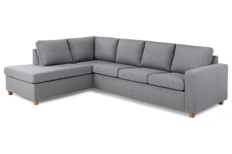 Crazy 4-seters Venstrevendt L-formet Sjeselongsofa i Stoff - Grå - Møbler - Sofaer - Sofa med sjeselong - 3 seters sofa med divan