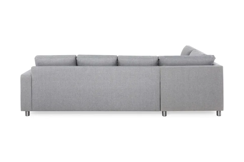 Crazy 4-seters Venstrevendt L-formet Sjeselongsofa i Stoff - Grå - Møbler - Sofaer - Sofa med sjeselong - 3 seters sofa med divan