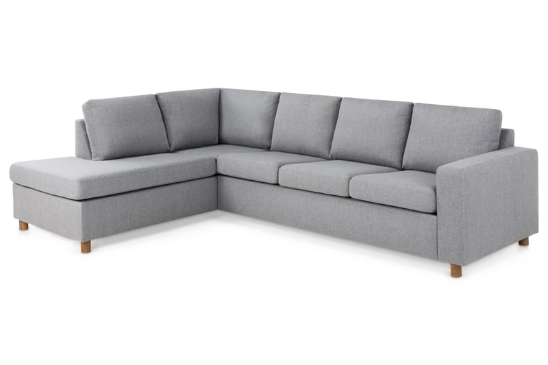 Crazy 4-seters Venstrevendt L-formet Sjeselongsofa i Stoff - Grå - Møbler - Sofaer - Sofa med sjeselong - 3 seters sofa med divan