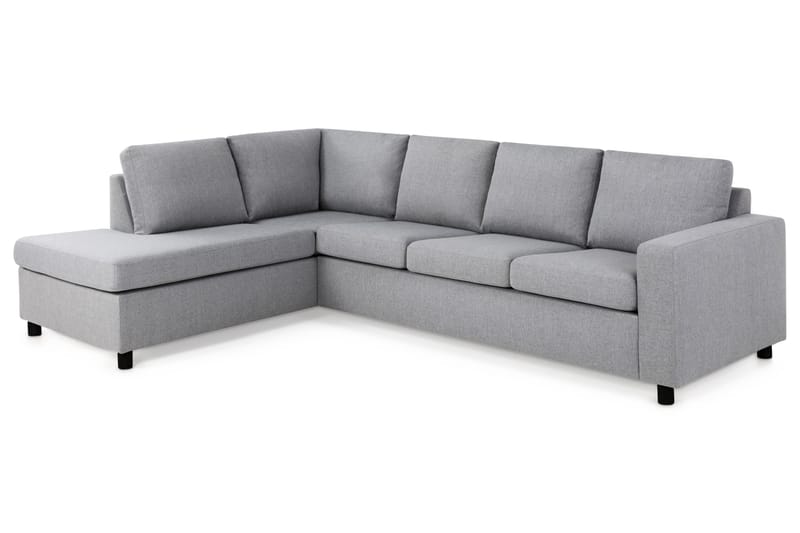 Crazy 4-seters Venstrevendt L-formet Sjeselongsofa i Stoff - Grå - Møbler - Sofaer - Sofa med sjeselong - 3 seters sofa med divan