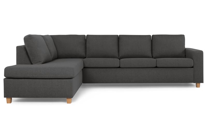 Crazy 4-seters Venstrevendt L-formet Sjeselongsofa i Stoff - Mørk grå - Møbler - Sofaer - Sofa med sjeselong - 3 seters sofa med divan