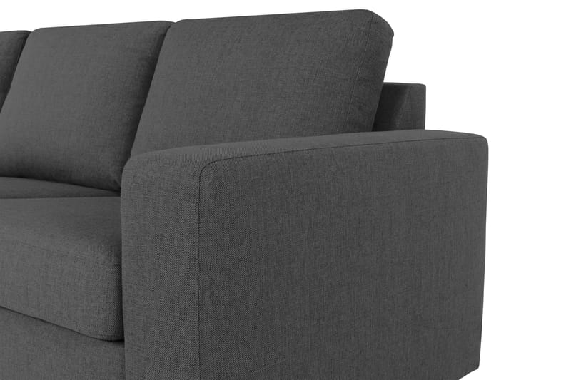 Crazy 4-seters Venstrevendt L-formet Sjeselongsofa i Stoff - Mørk grå - Møbler - Sofaer - Sofa med sjeselong - 3 seters sofa med divan