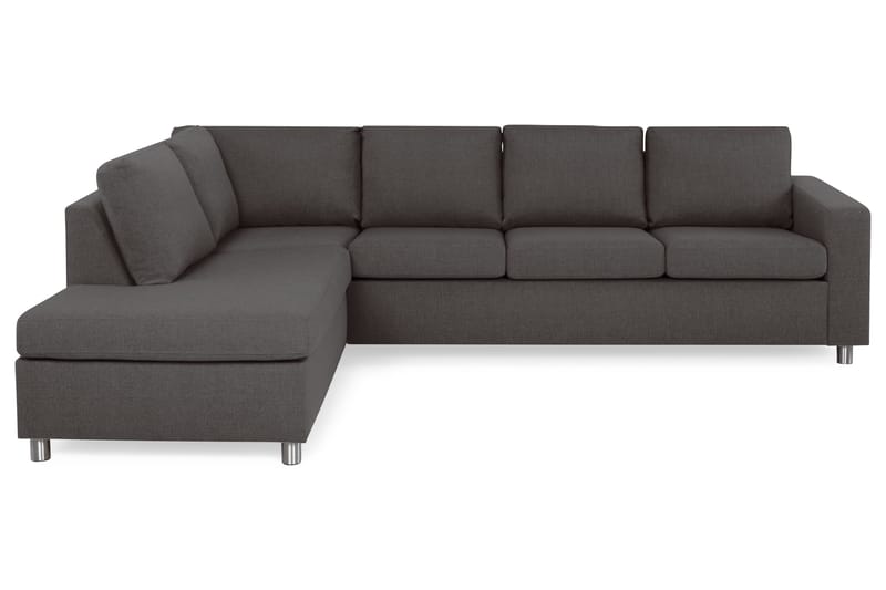 Crazy 4-seters Venstrevendt L-formet Sjeselongsofa i Stoff - Mørk grå - Møbler - Sofaer - Sofa med sjeselong - 3 seters sofa med divan