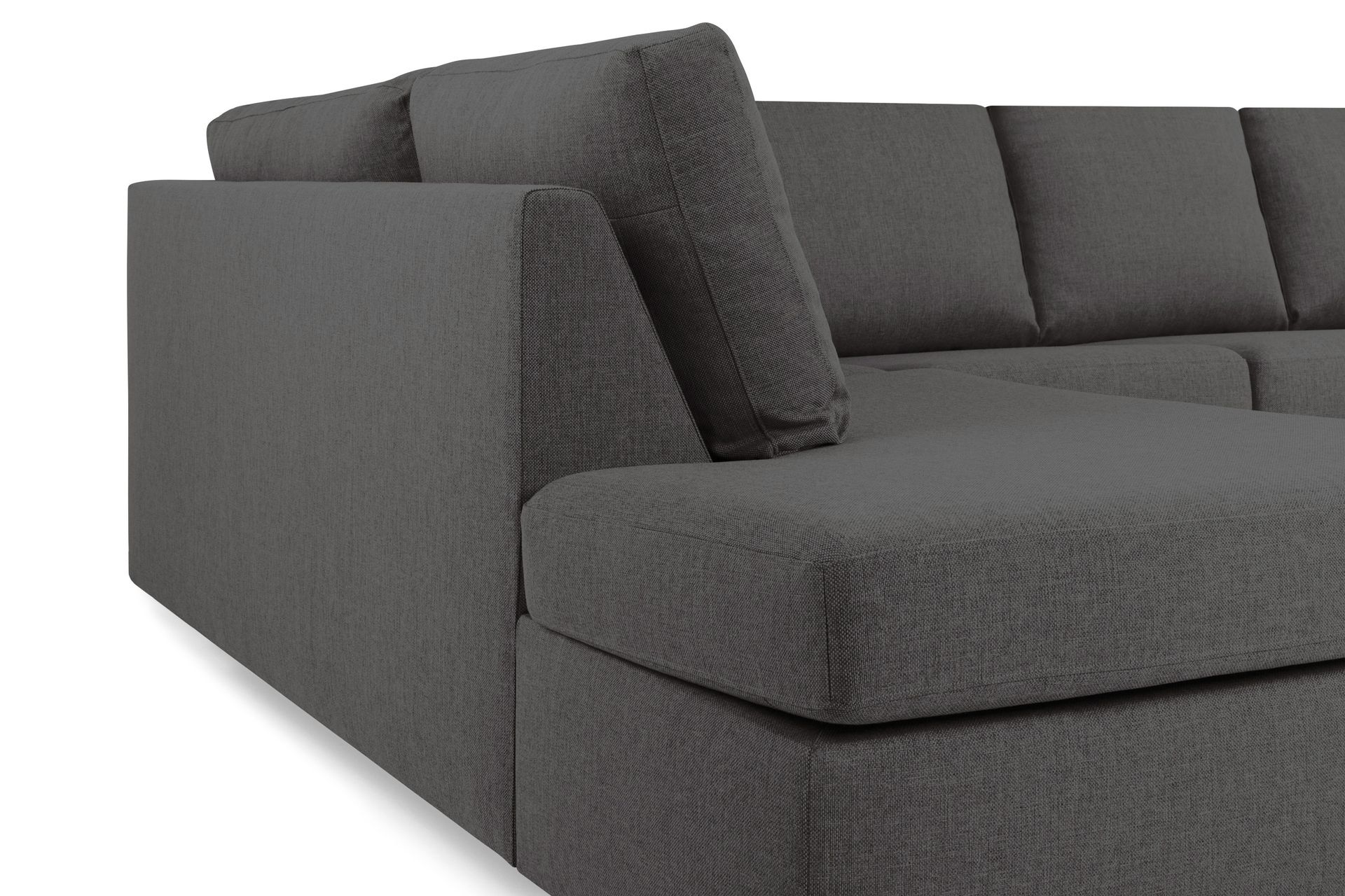 Crazy 4-seters Venstrevendt L-formet Sjeselongsofa i Stoff - Mørk grå - Møbler - Sofaer - Sofa med sjeselong