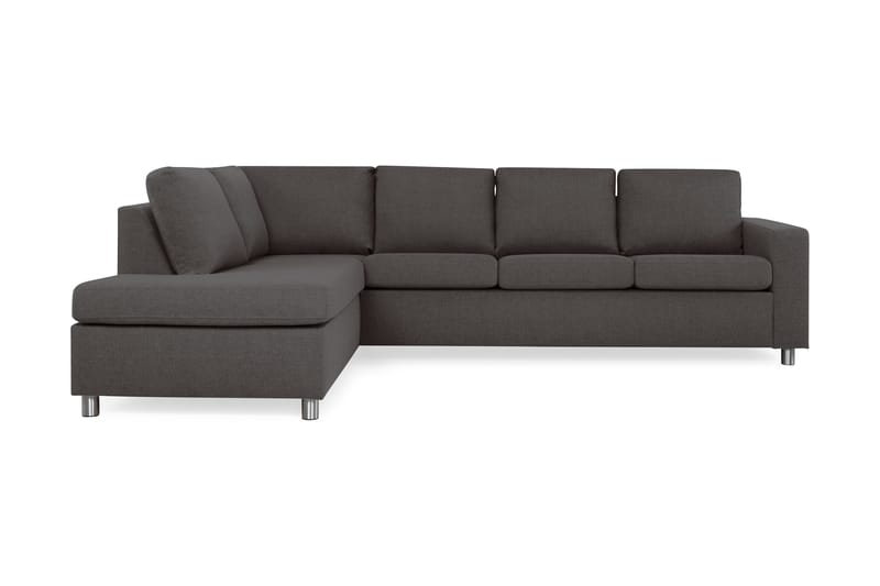 Crazy 4-seters Venstrevendt L-formet Sjeselongsofa i Stoff - Mørk grå - Møbler - Sofaer - Sofa med sjeselong