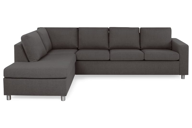 Crazy 4-seters Venstrevendt L-formet Sjeselongsofa i Stoff - Mørk grå - Møbler - Sofaer - Sofa med sjeselong