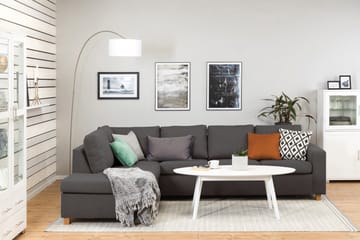Crazy 4-seters Venstrevendt L-formet Sjeselongsofa i Stoff - Mørk grå - Møbler - Sofaer - Sofa med sjeselong