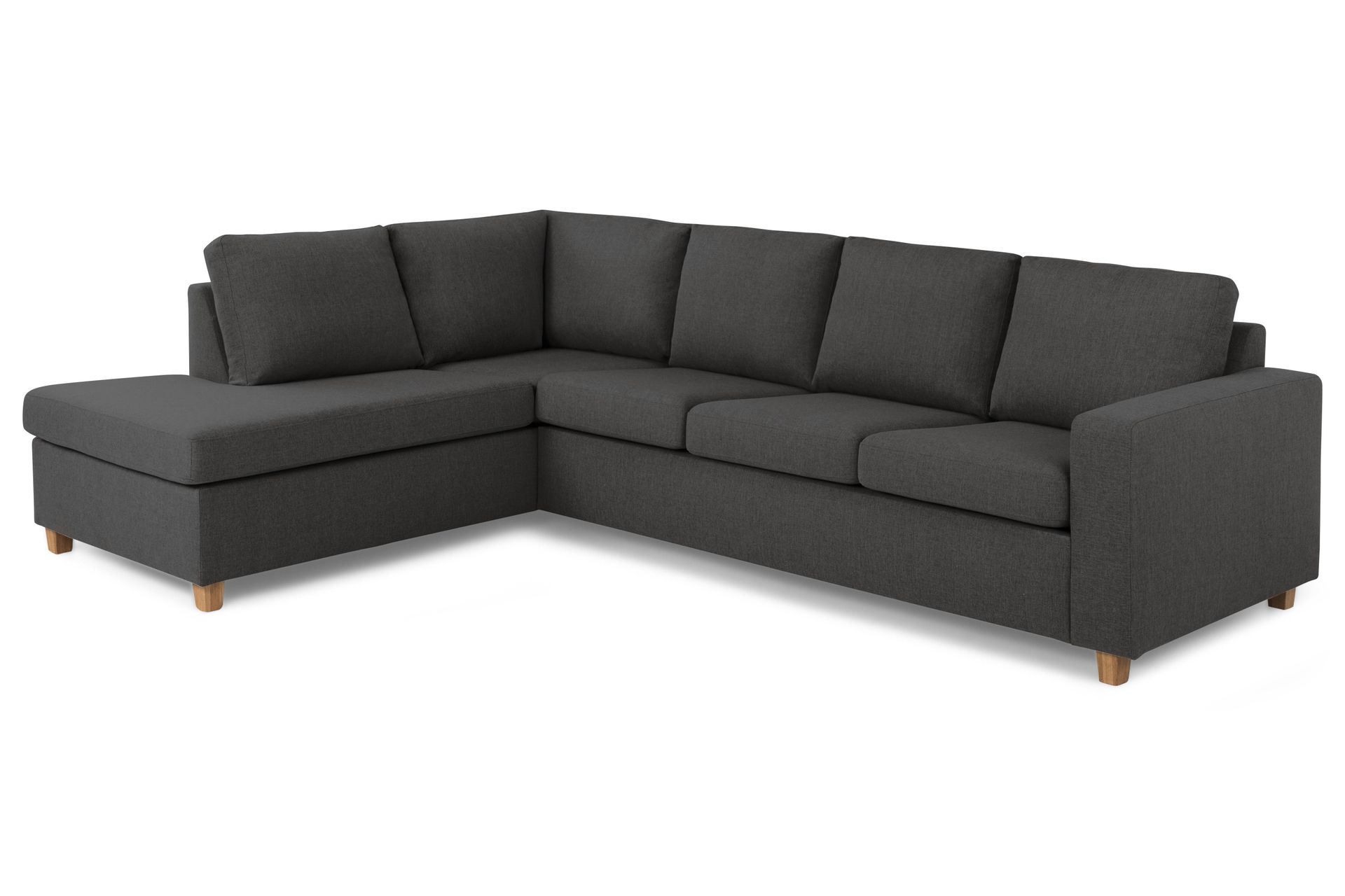 Crazy 4-seters Venstrevendt L-formet Sjeselongsofa i Stoff - Mørk grå - Møbler - Sofaer - Sofa med sjeselong