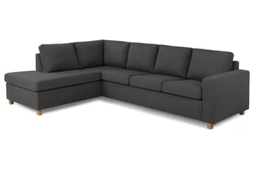 Crazy 4-seters Venstrevendt L-formet Sjeselongsofa i Stoff - Mørk grå - Møbler - Sofaer - Sofa med sjeselong