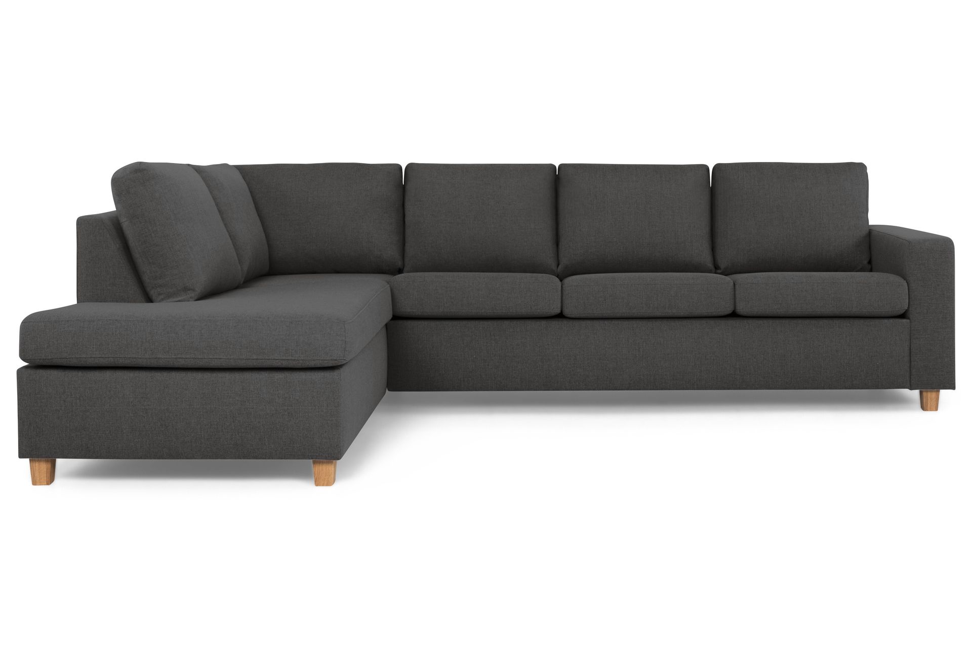Crazy 4-seters Venstrevendt L-formet Sjeselongsofa i Stoff - Mørk grå - Møbler - Sofaer - Sofa med sjeselong
