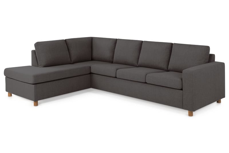 Crazy 4-seters Venstrevendt L-formet Sjeselongsofa i Stoff - Mørk grå - Møbler - Sofaer - Sofa med sjeselong