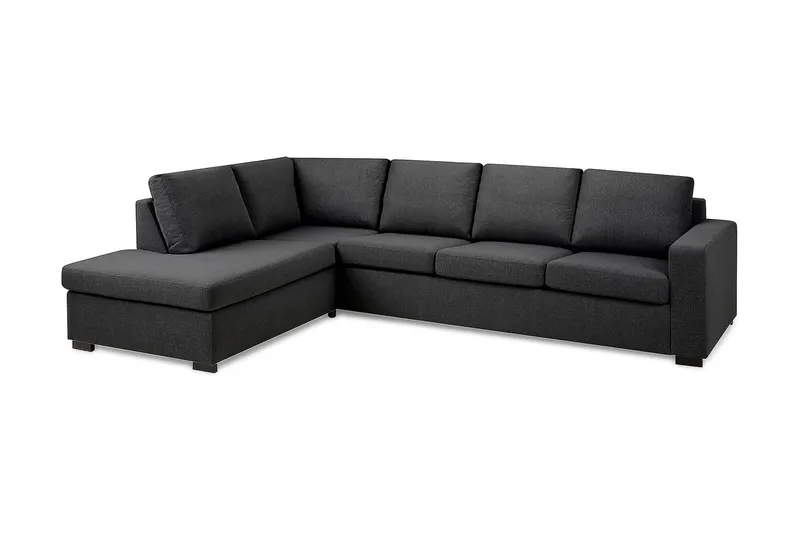 Crazy 4-seters Venstrevendt L-formet Sjeselongsofa i Stoff - Mørk grå - Møbler - Sofaer - Sofa med sjeselong - 3 seters sofa med divan
