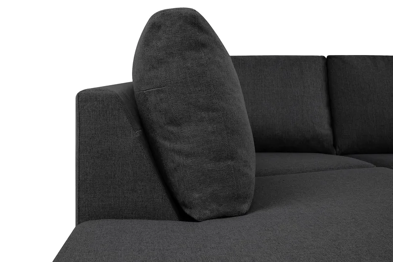 Crazy 4-seters Venstrevendt L-formet Sjeselongsofa i Stoff - Mørk grå - Møbler - Sofaer - Sofa med sjeselong - 3 seters sofa med divan