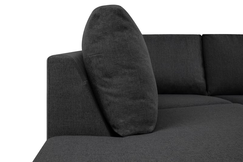 Crazy 4-seters Venstrevendt L-formet Sjeselongsofa i Stoff - Mørk grå - Møbler - Sofaer - Sofa med sjeselong - 3 seters sofa med divan