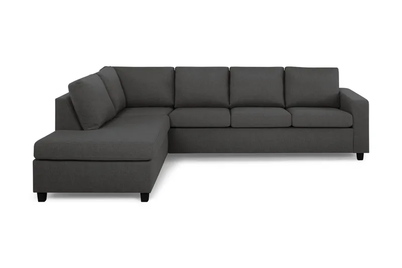 Crazy 4-seters Venstrevendt L-formet Sjeselongsofa i Stoff - Mørk grå - Møbler - Sofaer - Sofa med sjeselong - 3 seters sofa med divan