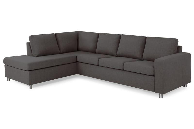Crazy 4-seters Venstrevendt L-formet Sjeselongsofa i Stoff - Mørk grå - Møbler - Sofaer - Sofa med sjeselong - 3 seters sofa med divan