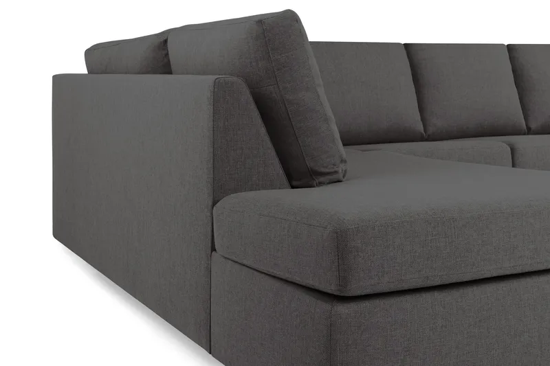 Crazy 4-seters Venstrevendt L-formet Sjeselongsofa i Stoff - Mørk grå - Møbler - Sofaer - Sofa med sjeselong - 3 seters sofa med divan