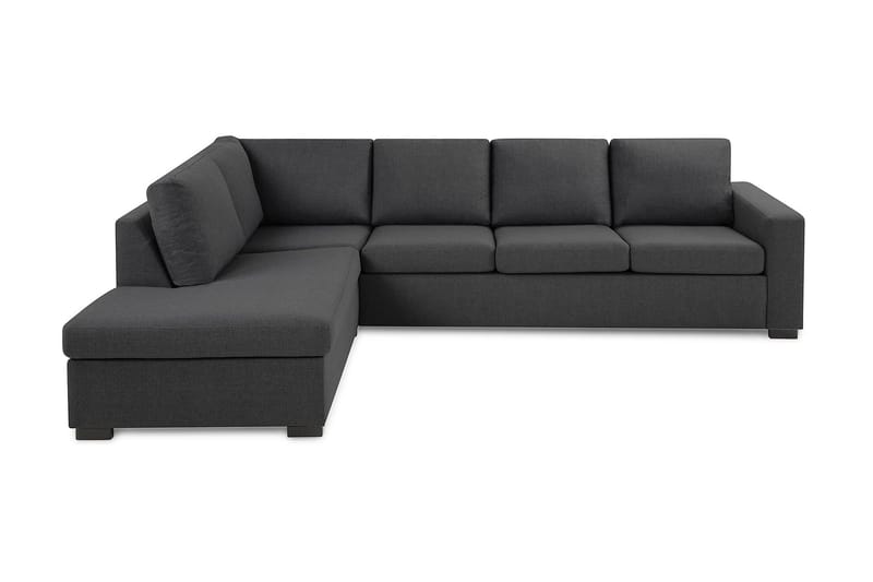 Crazy 4-seters Venstrevendt L-formet Sjeselongsofa i Stoff - Mørk grå - Møbler - Sofaer - Sofa med sjeselong - 3 seters sofa med divan