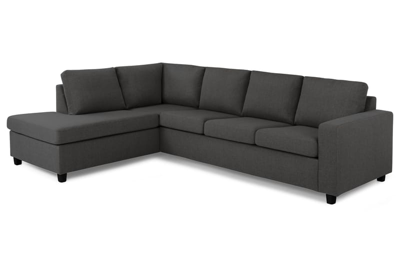 Crazy 4-seters Venstrevendt L-formet Sjeselongsofa i Stoff - Mørk grå - Møbler - Sofaer - Sofa med sjeselong - 3 seters sofa med divan