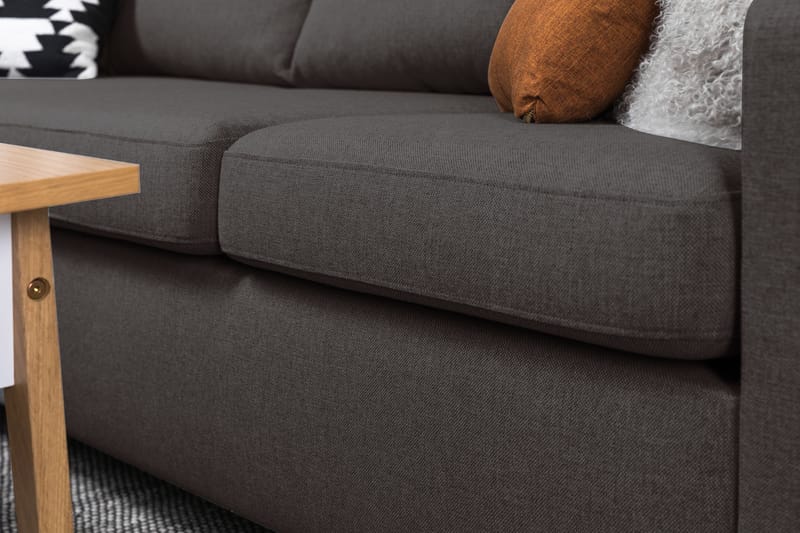 Crazy 4-seters Venstrevendt L-formet Sjeselongsofa i Stoff - Mørk grå - Møbler - Sofaer - Sofa med sjeselong