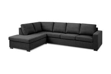 Crazy 4-seters Venstrevendt L-formet Sjeselongsofa i Stoff - Mørkegrå - Møbler - Sofaer - Sofa med sjeselong