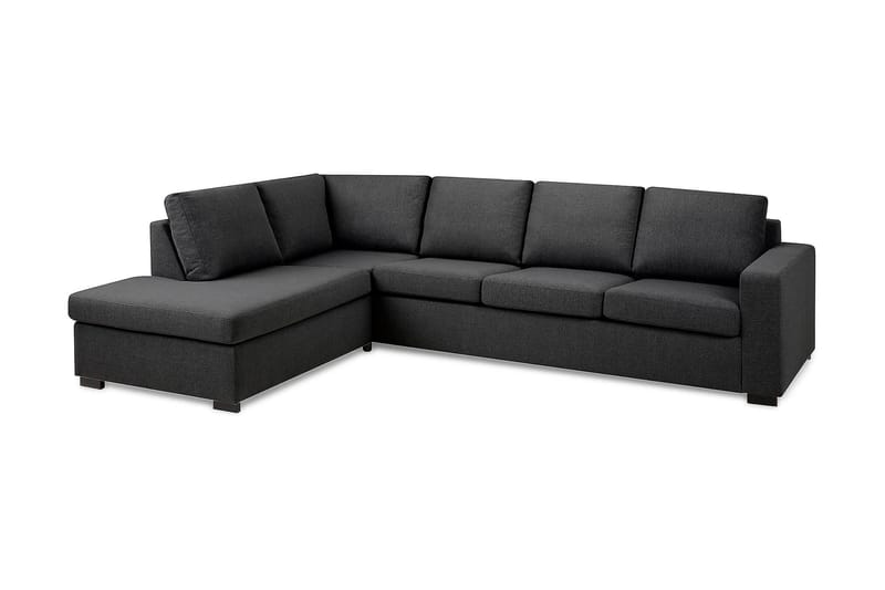 Crazy 4-seters Venstrevendt L-formet Sjeselongsofa i Stoff - Mørkegrå - Møbler - Sofaer - Sofa med sjeselong