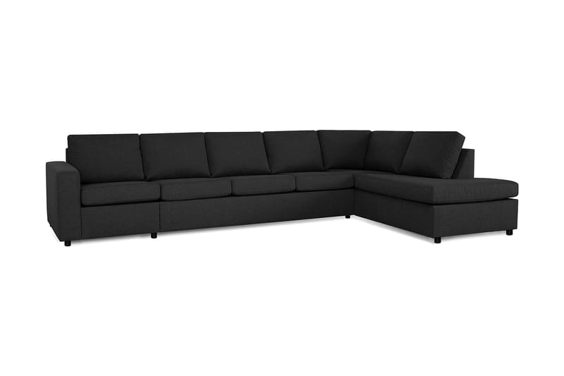 Crazy 5-seters Høyrevendt L-formet Sjeselongsofa i Stoff - Antrasitt - Møbler - Sofaer - Sofa med sjeselong