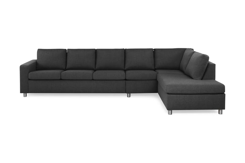 Crazy 5-seters Høyrevendt L-formet Sjeselongsofa i Stoff - Antrasitt - Møbler - Sofaer - Sofa med sjeselong