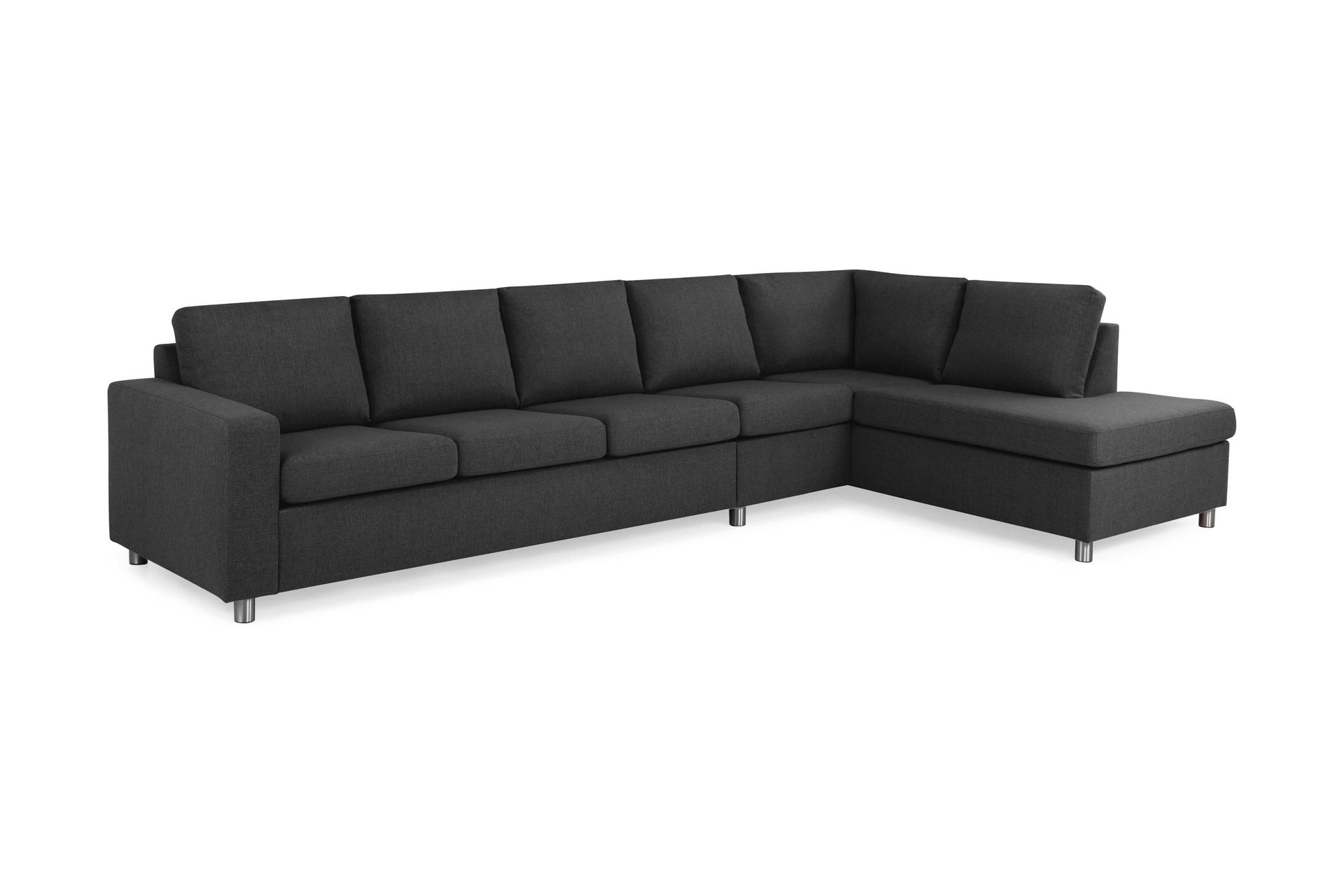 Crazy 5-seters Høyrevendt L-formet Sjeselongsofa i Stoff - Antrasitt - Møbler - Sofaer - Sofa med sjeselong