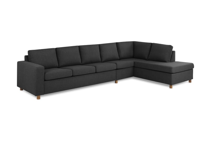 Crazy 5-seters Høyrevendt L-formet Sjeselongsofa i Stoff - Antrasitt - Møbler - Sofaer - Sofa med sjeselong