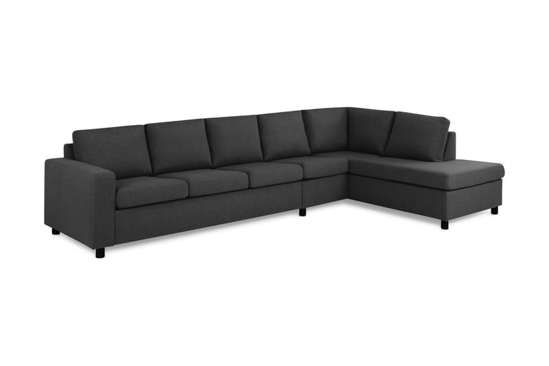Crazy 5-seters Høyrevendt L-formet Sjeselongsofa i Stoff - Antrasitt - Møbler - Sofaer - Sofa med sjeselong