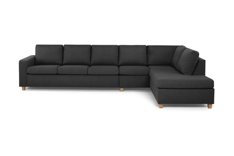 Crazy 5-seters Høyrevendt L-formet Sjeselongsofa i Stoff - Antrasitt - Møbler - Sofaer - Sofa med sjeselong