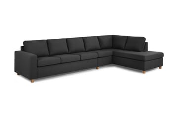 Crazy 5-seters Høyrevendt L-formet Sjeselongsofa i Stoff - Antrasitt - Møbler - Sofaer - Sofa med sjeselong