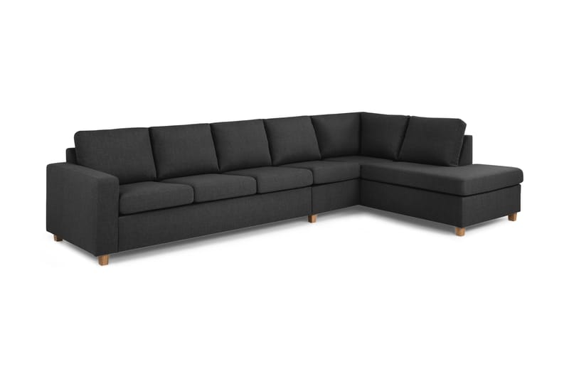 Crazy 5-seters Høyrevendt L-formet Sjeselongsofa i Stoff - Antrasitt - Møbler - Sofaer - Sofa med sjeselong