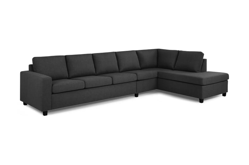 Crazy 5-seters Høyrevendt L-formet Sjeselongsofa i Stoff - Antrasitt - Møbler - Sofaer - Sofa med sjeselong