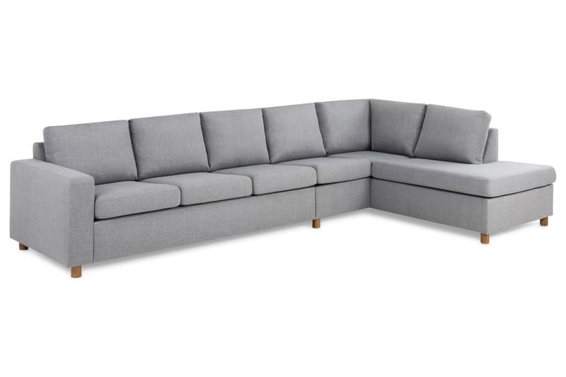 Crazy 5-seters Høyrevendt L-formet Sjeselongsofa i Stoff - Grå - Møbler - Sofaer - Sofa med sjeselong